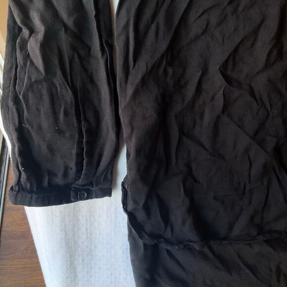 Old Navy Women Tunic Blouse size L Long Sleeve V-neck Rayon Cotton Blend Black - Picture 7 of 9